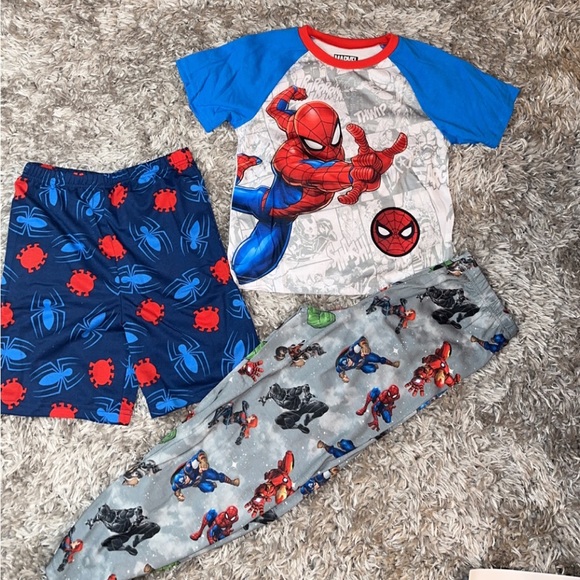 3 piece pjs marvel shorts shirt and pants size 8 - Picture 7 of 10